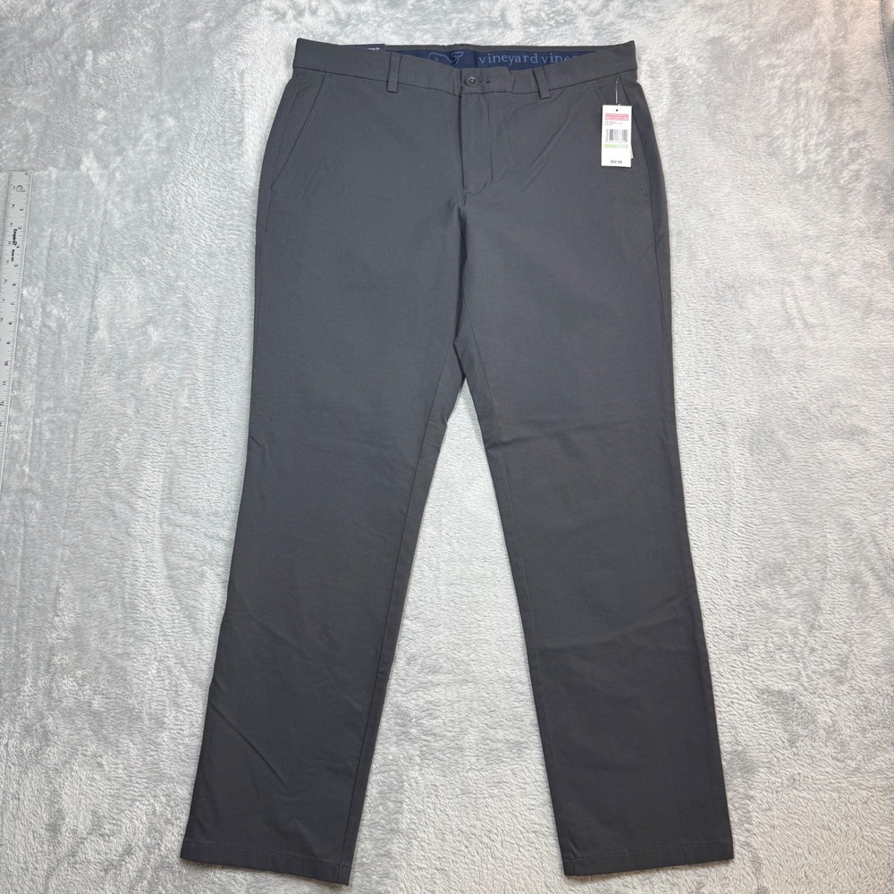 Vineyard Vines Performance Breaker Pant Mens 34x30 (Fits 36x30) Gray Chino Golf